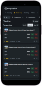 Polymarket weather prediction markets
